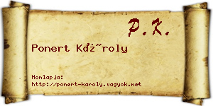 Ponert Károly névjegykártya